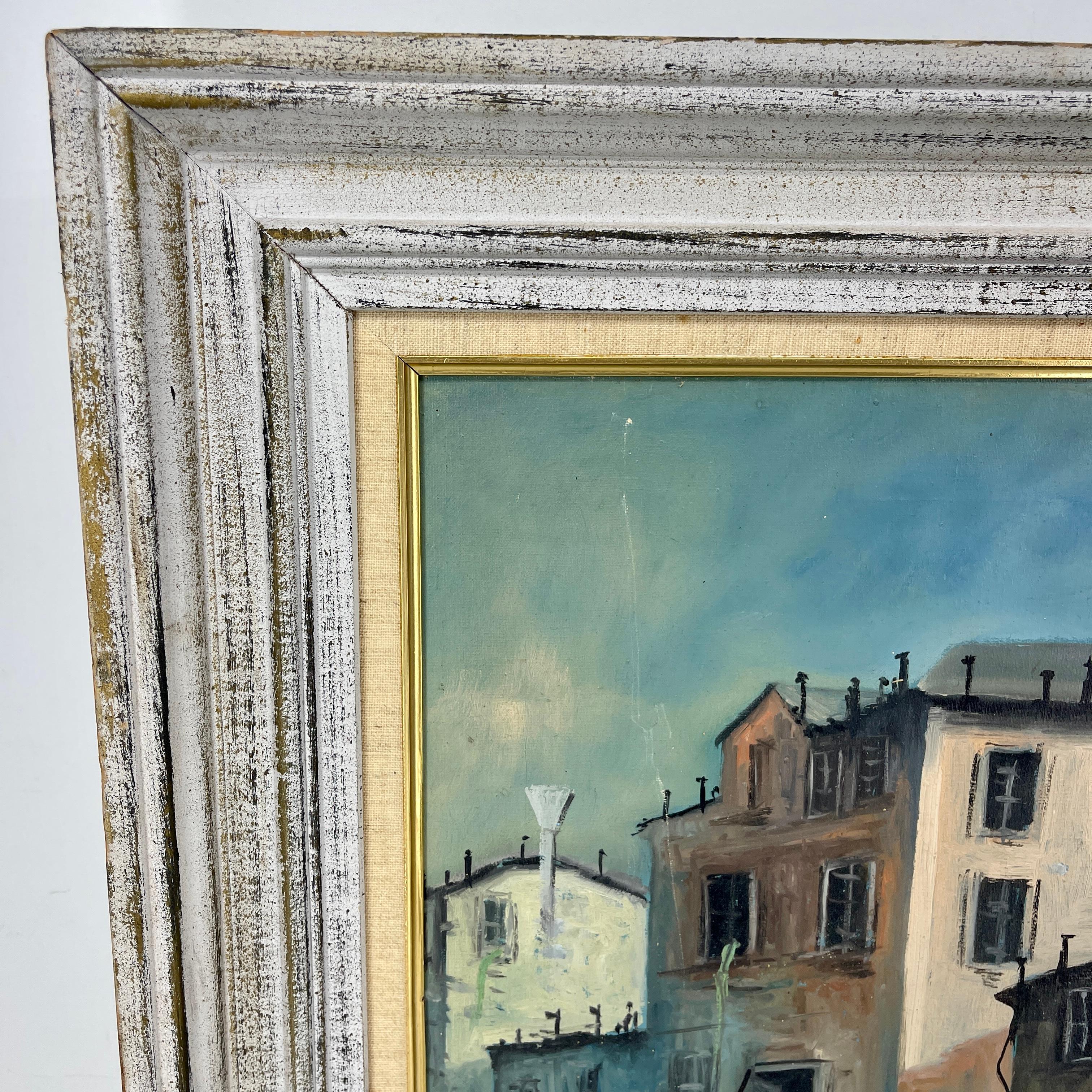 Mid-Century Oil Painting of Venetian Canal Scene by Menghini, Italy In Good Condition In Haddonfield, NJ