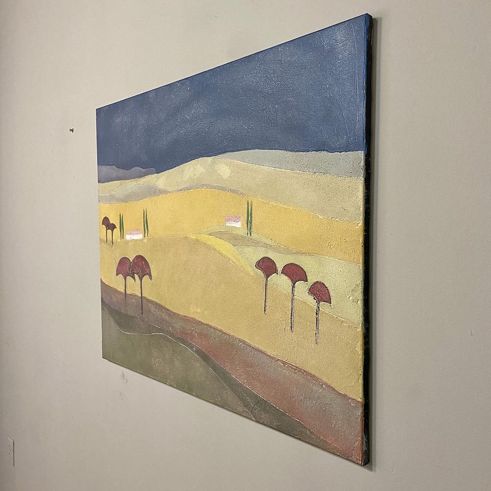 Ölgemälde auf Leinwand von Fouat Michel, Mitte des Jahrhunderts (Moderne der Mitte des Jahrhunderts) im Angebot