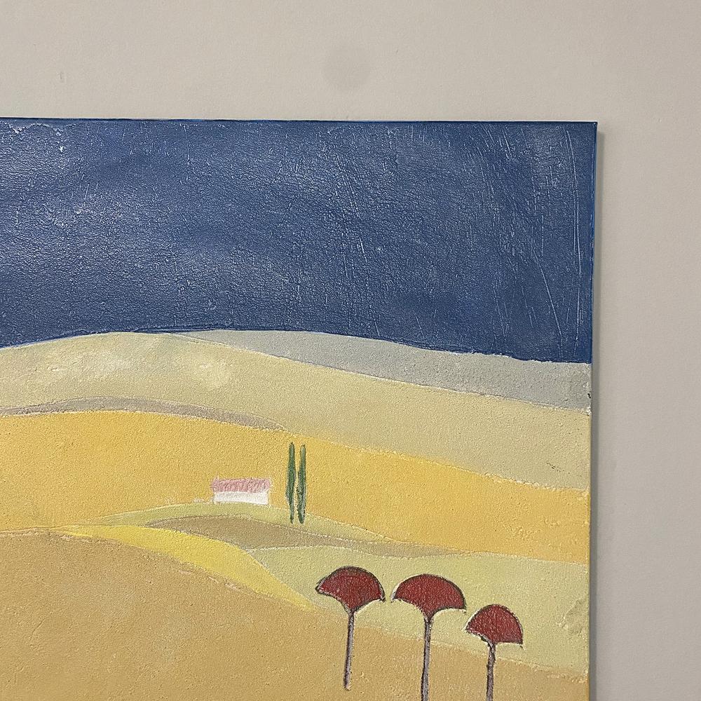 Midcentury Oil Painting on Canvas by Fouat Michel In Good Condition For Sale In Dallas, TX