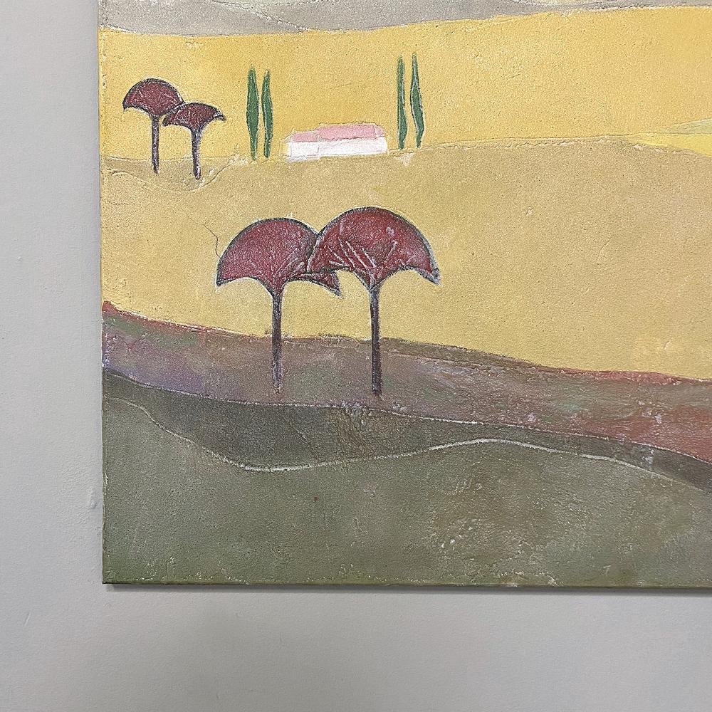 Midcentury Oil Painting on Canvas by Fouat Michel For Sale 1