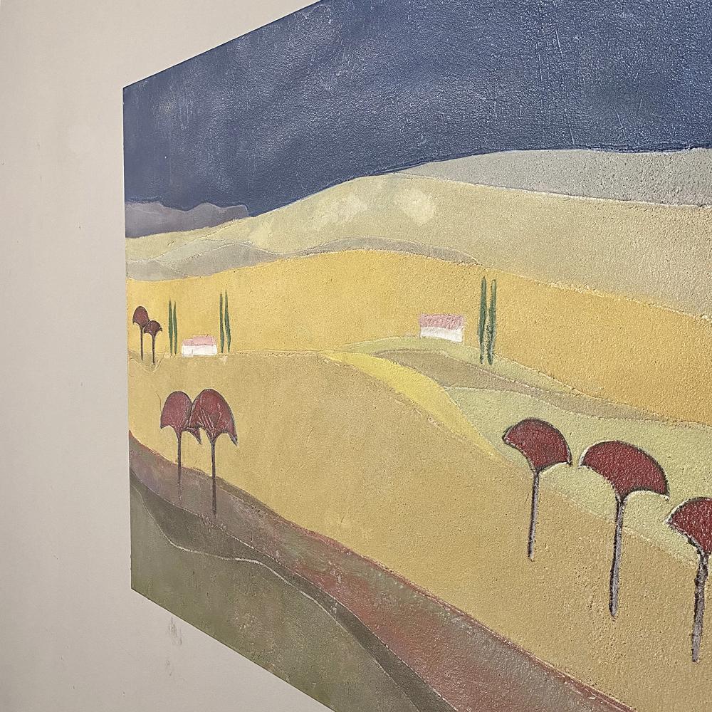 Ölgemälde auf Leinwand von Fouat Michel, Mitte des Jahrhunderts im Angebot 2
