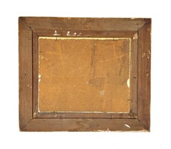 Pintura al óleo de mediados de siglo Naturaleza muerta Flores en jarrón blanco Firmada y fechada