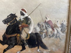 Mid Century Oil Painting with Heavy Wood Frame