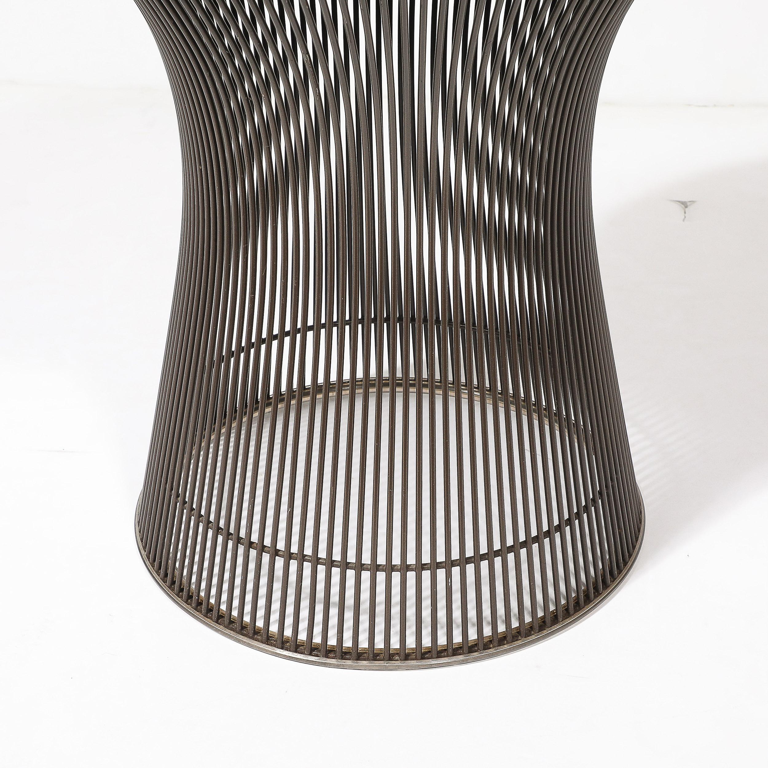 Mid-Century-Hocker aus Ölgeriebener Bronze in Holly Hunt Leder von Warren Platner im Angebot 1