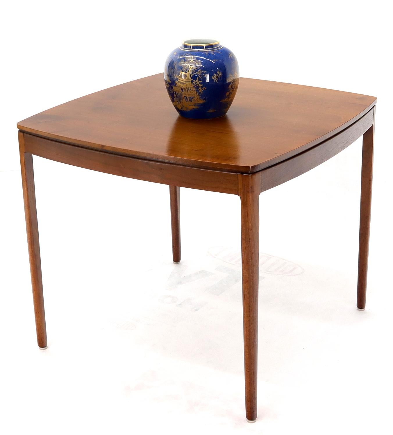 Mid-Century Modern Midcentury Oiled Walnut Rounded Square Game Table