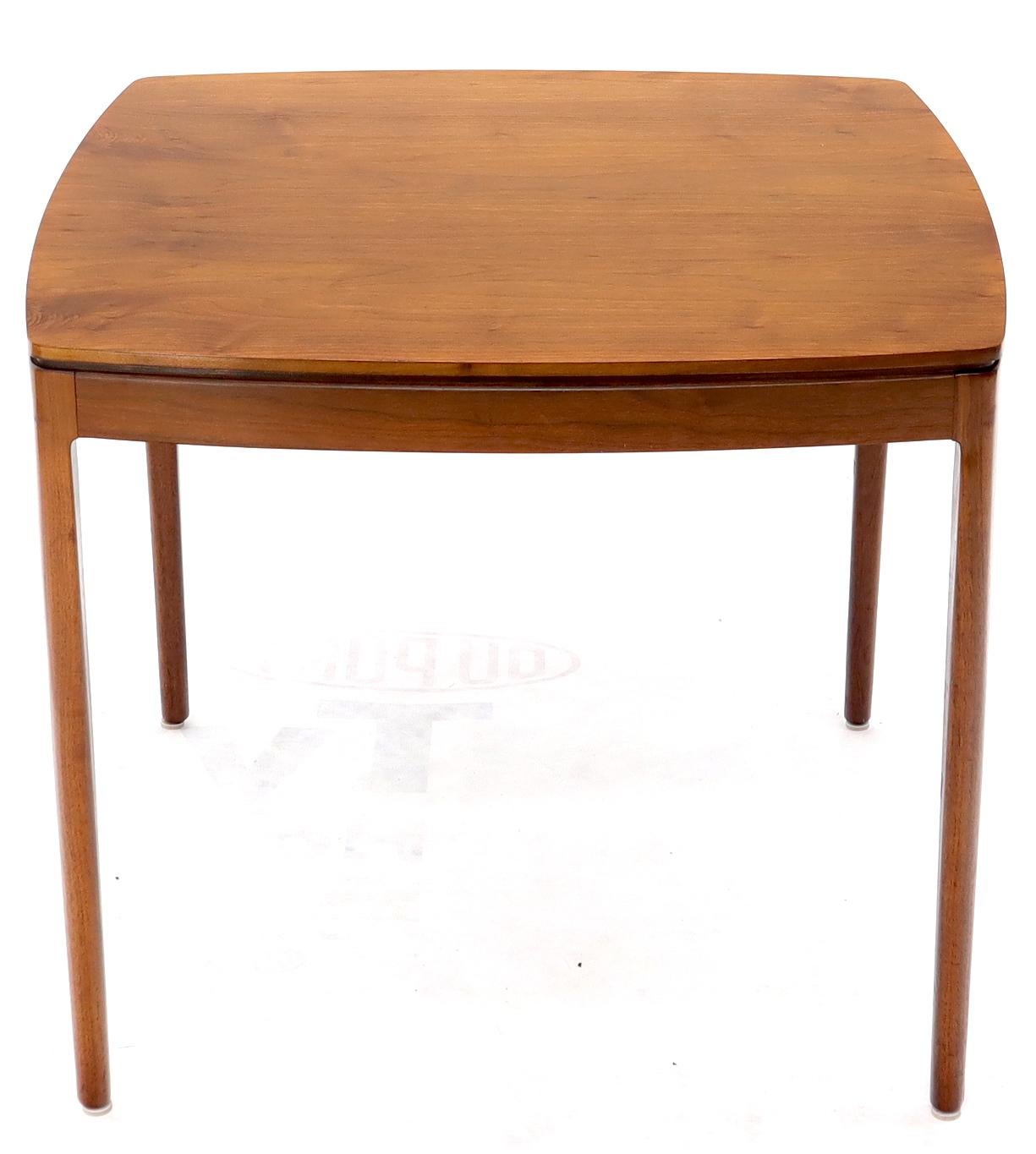 American Midcentury Oiled Walnut Rounded Square Game Table