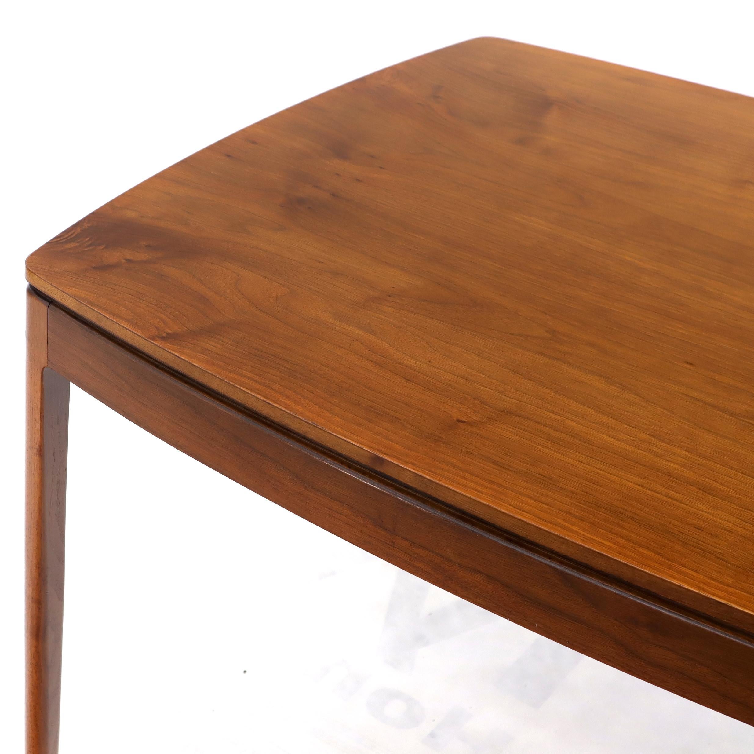 20th Century Midcentury Oiled Walnut Rounded Square Game Table