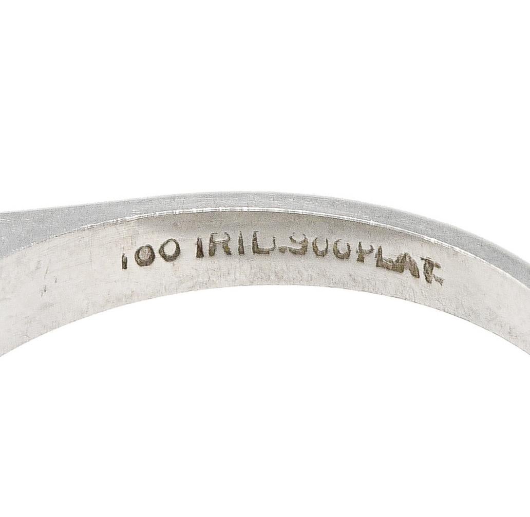 Mid-Century Old European Cut Diamond Platinum Knife Edge Fishtail Vintage Ring 3