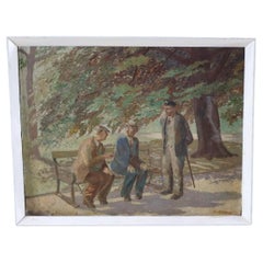 Old Men In Park du milieu du siècle