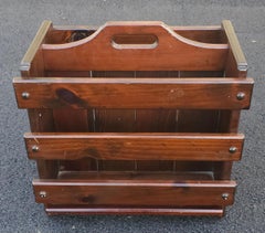 Mid-Century Old Tavern Stained Pine Magazine Rack