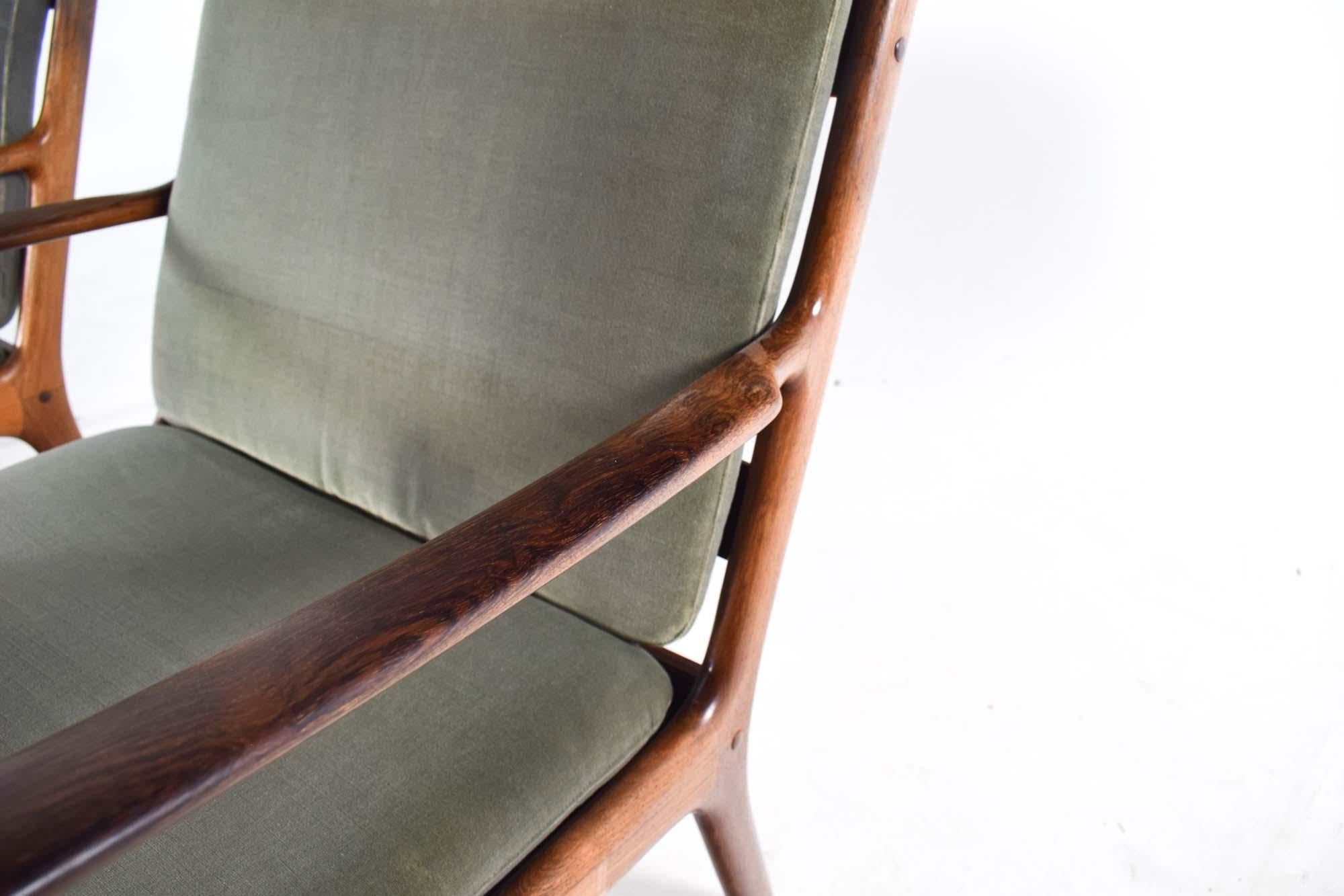 Mid Century Ole Wanscher Easy Chairs Model PJ 112 Rosewood, Denmark 1950s In Good Condition For Sale In Lisboa, Lisboa
