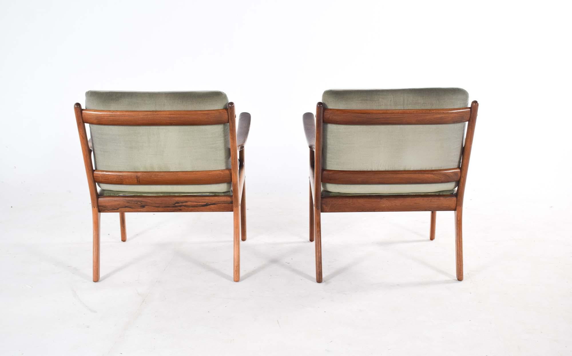 Mid Century Ole Wanscher Easy Chairs Model PJ 112 Rosewood, Denmark 1950s For Sale 2