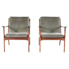 Vintage Mid Century Ole Wanscher Easy Chairs Model PJ 112 Rosewood, Denmark 1950s