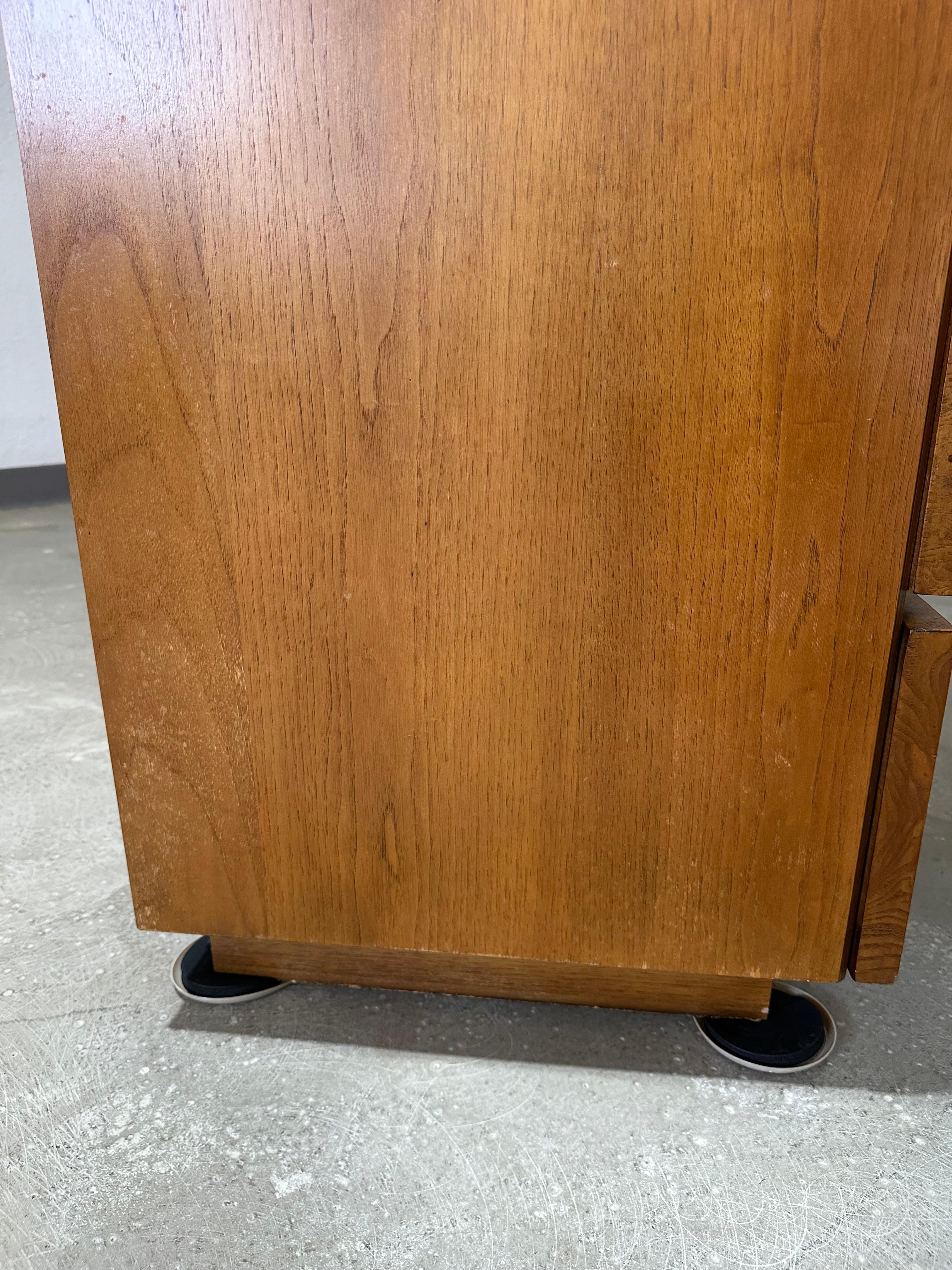 20th Century Mid Century Olive Burlwood Armoire Gentleman’s Chest by Lane For Sale