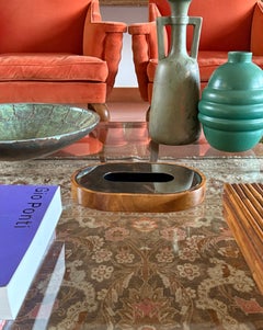 Mid-century olive wood ashtray, Italy ca. 1970