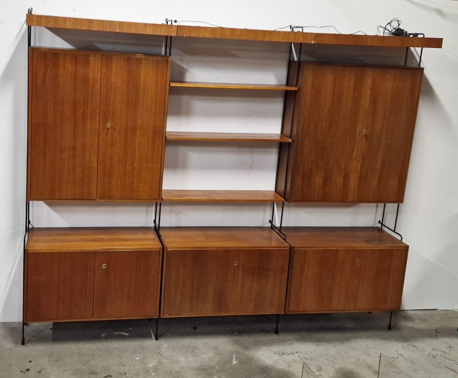 Mid Century Omnia Wandschrank von Ernst Dieter Hilker, 1960er Jahre (Metall)