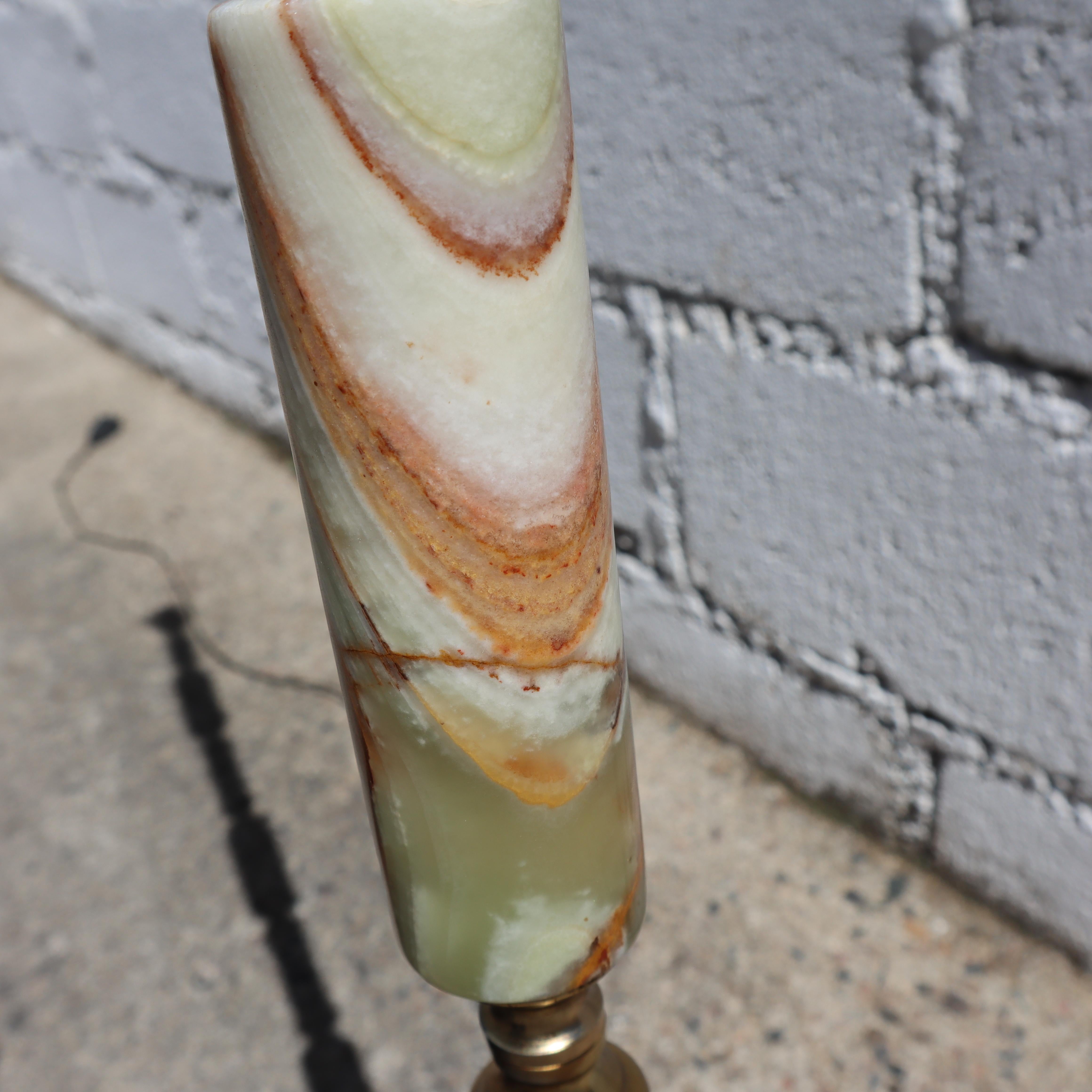 Mid-Century Onyx and Brass Floor Lamp - Contemporary Design Lamp-60s For Sale 8