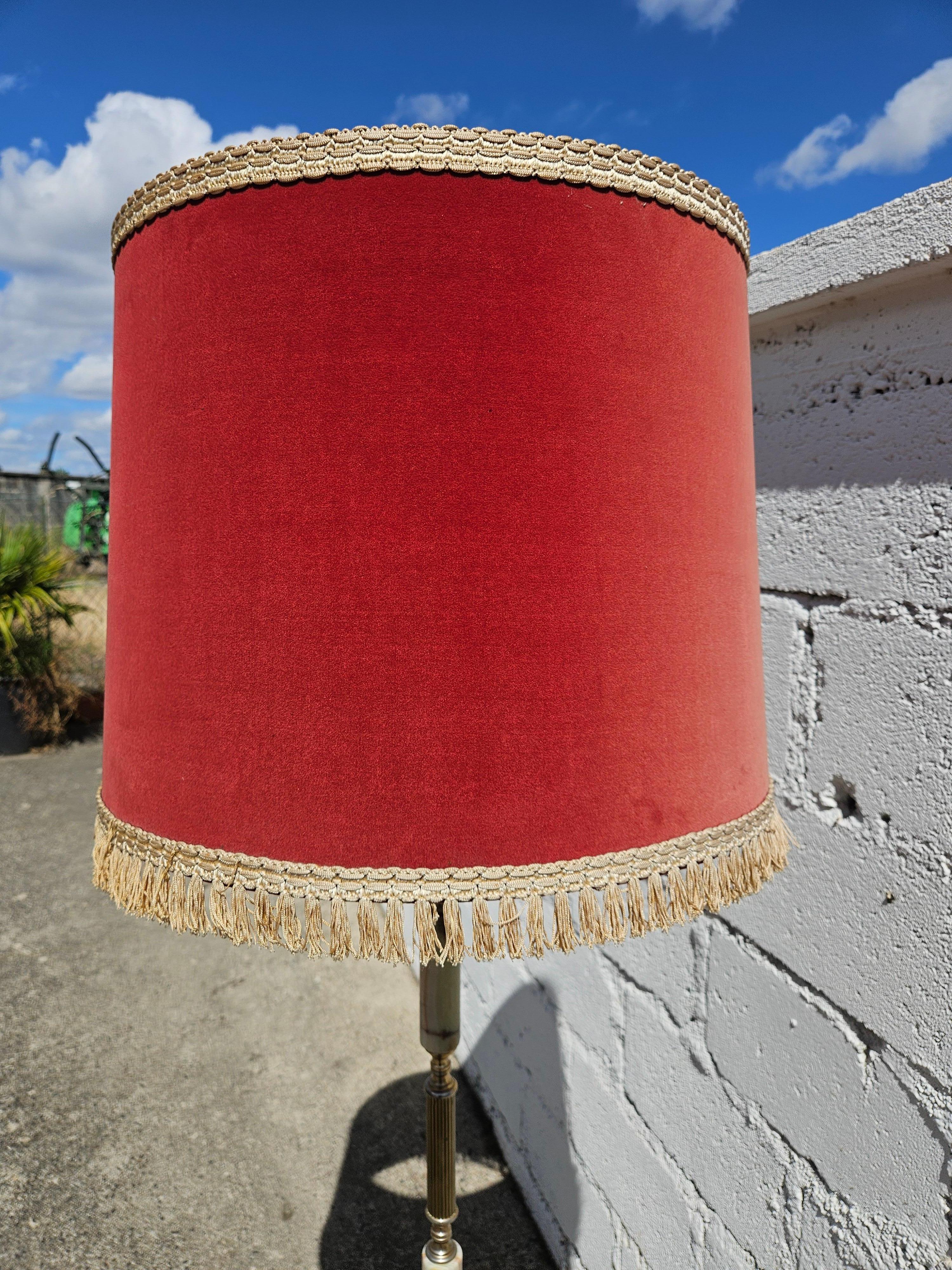 Mid-Century Onyx and Brass Floor Lamp - Contemporary Design Lamp-60s For Sale 12