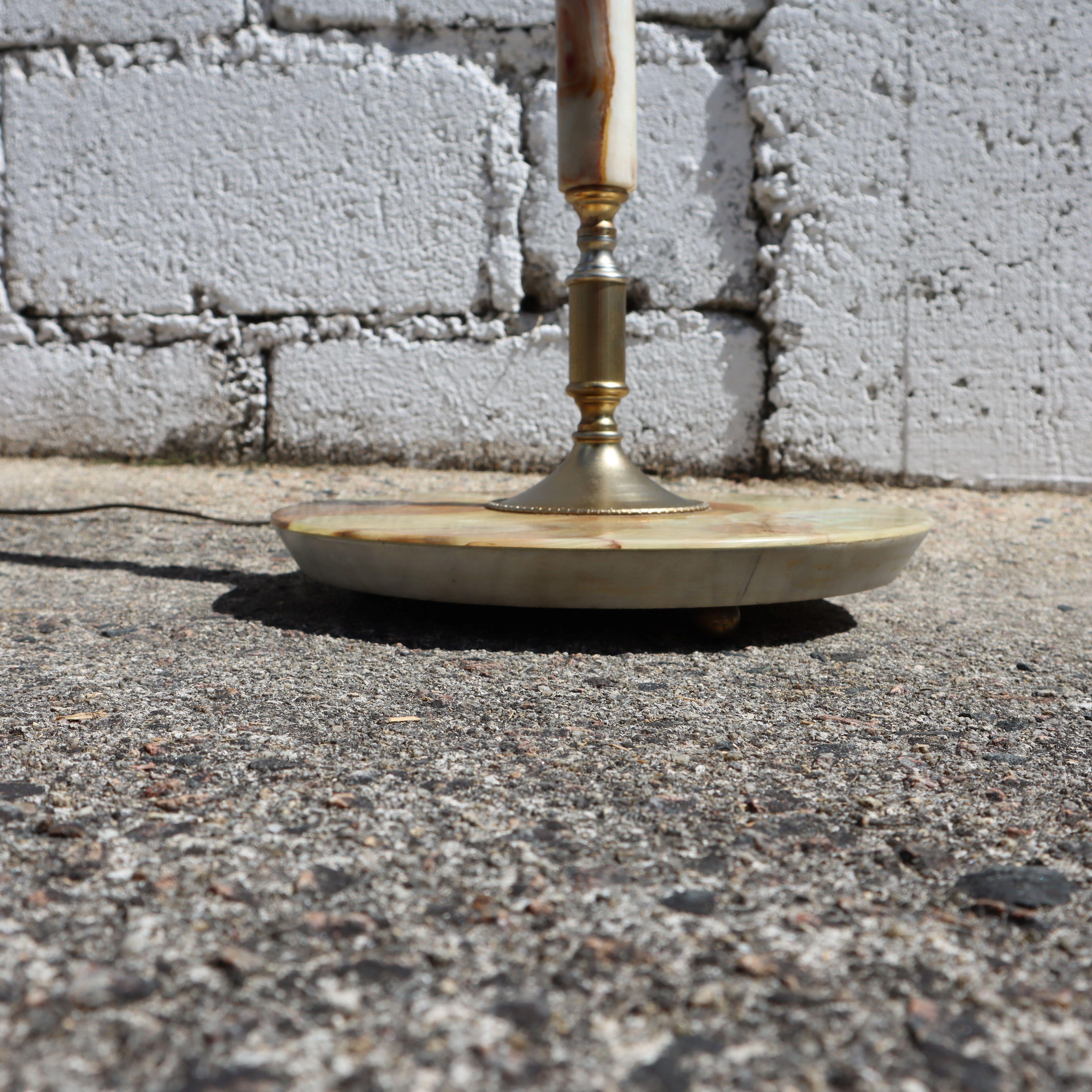 Mid-20th Century Mid-Century Onyx and Brass Floor Lamp - Contemporary Design Lamp-60s For Sale