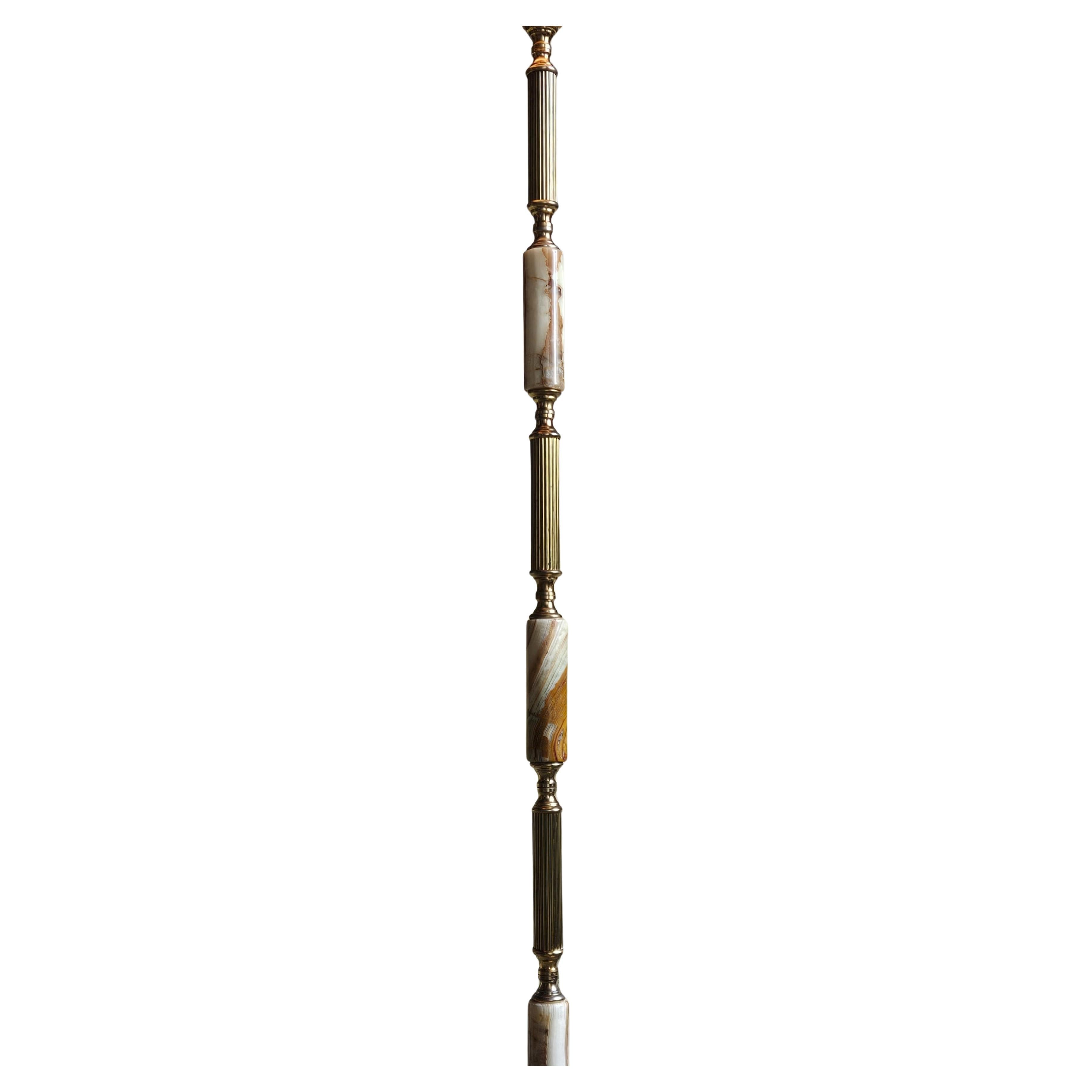 Mid-Century Onyx and Brass Floor Lamp - Contemporary Design Lamp-60s For Sale 1