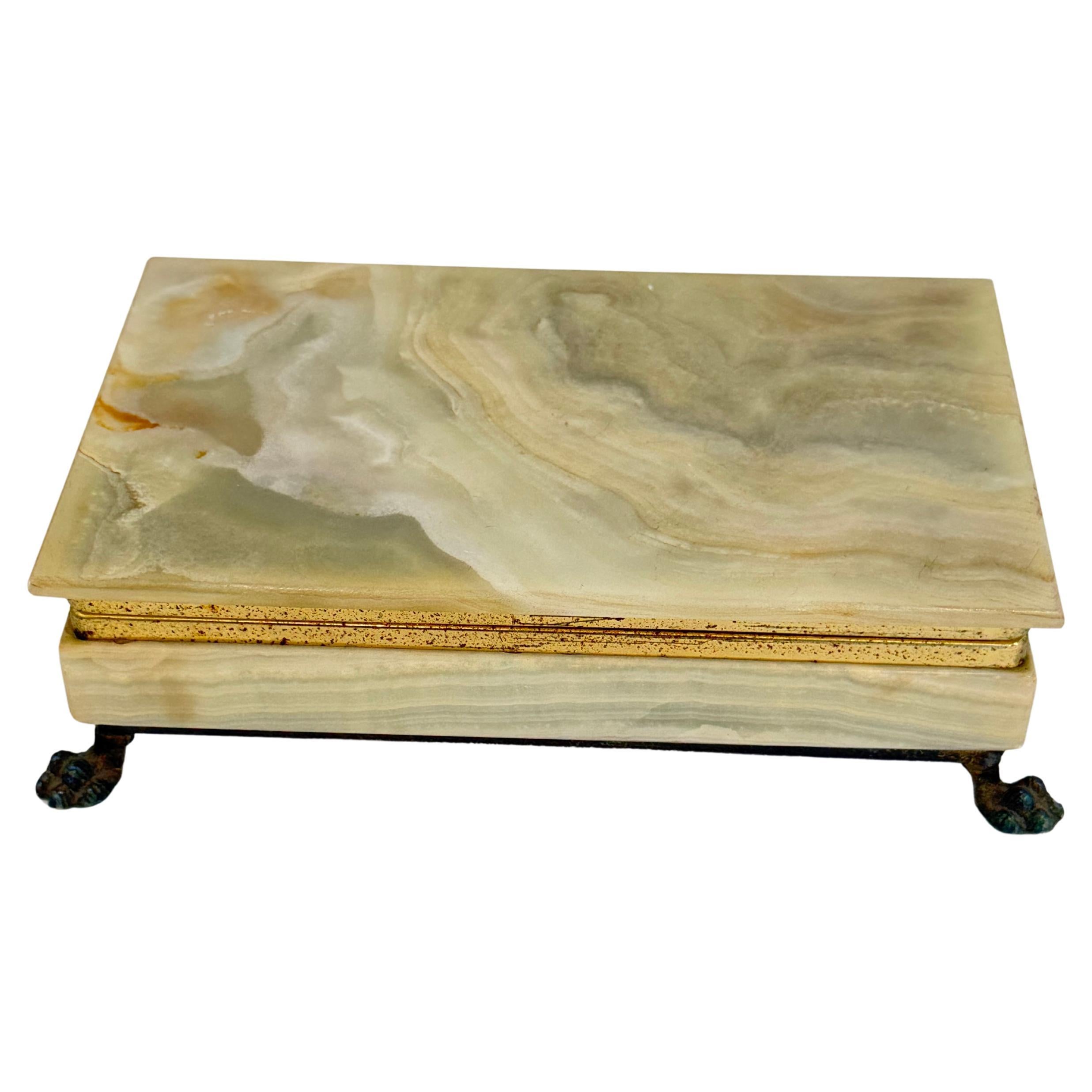 Mid-Century Onyx Box, Made in Italy, 1950s