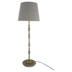 Vintage Mid-century Onyx & Brass Floor Lamp, Italy