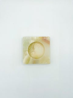 Cendrier ou Vide Poche Carré en Onyx du milieu du siècle, 1970