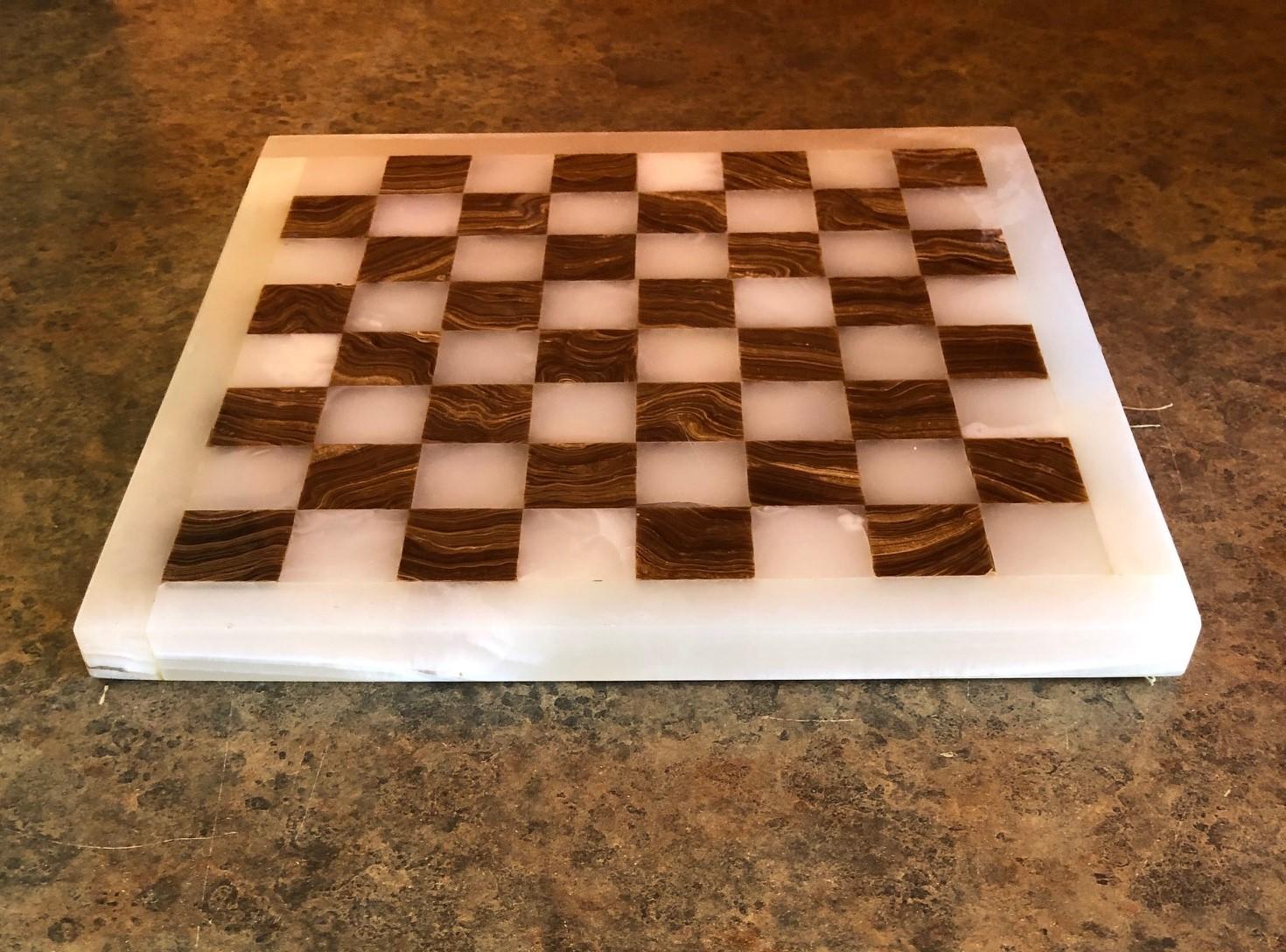 Mid-Century Modern Midcentury Onyx Chess Board