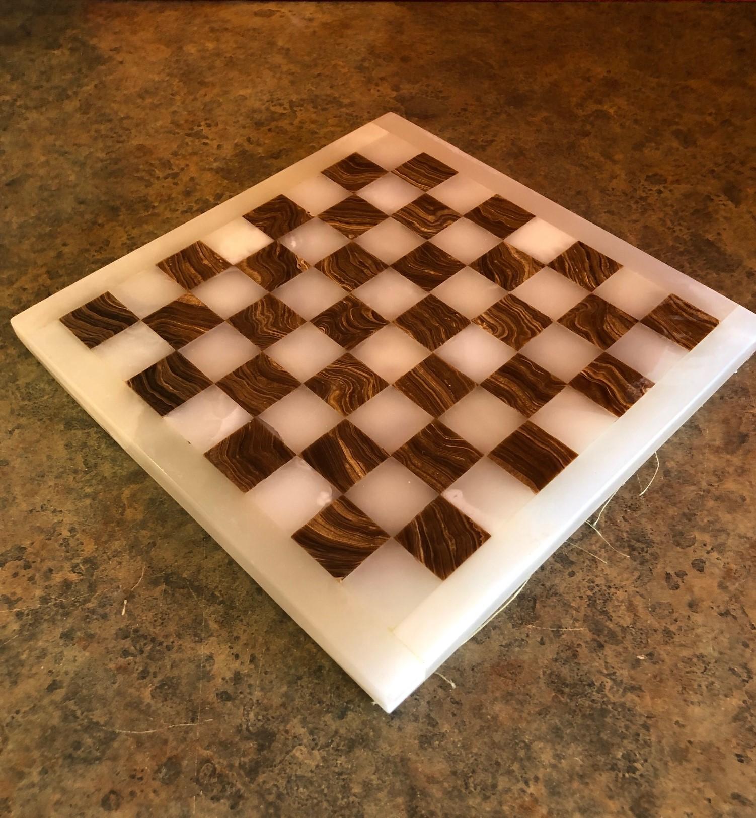 American Midcentury Onyx Chess Board