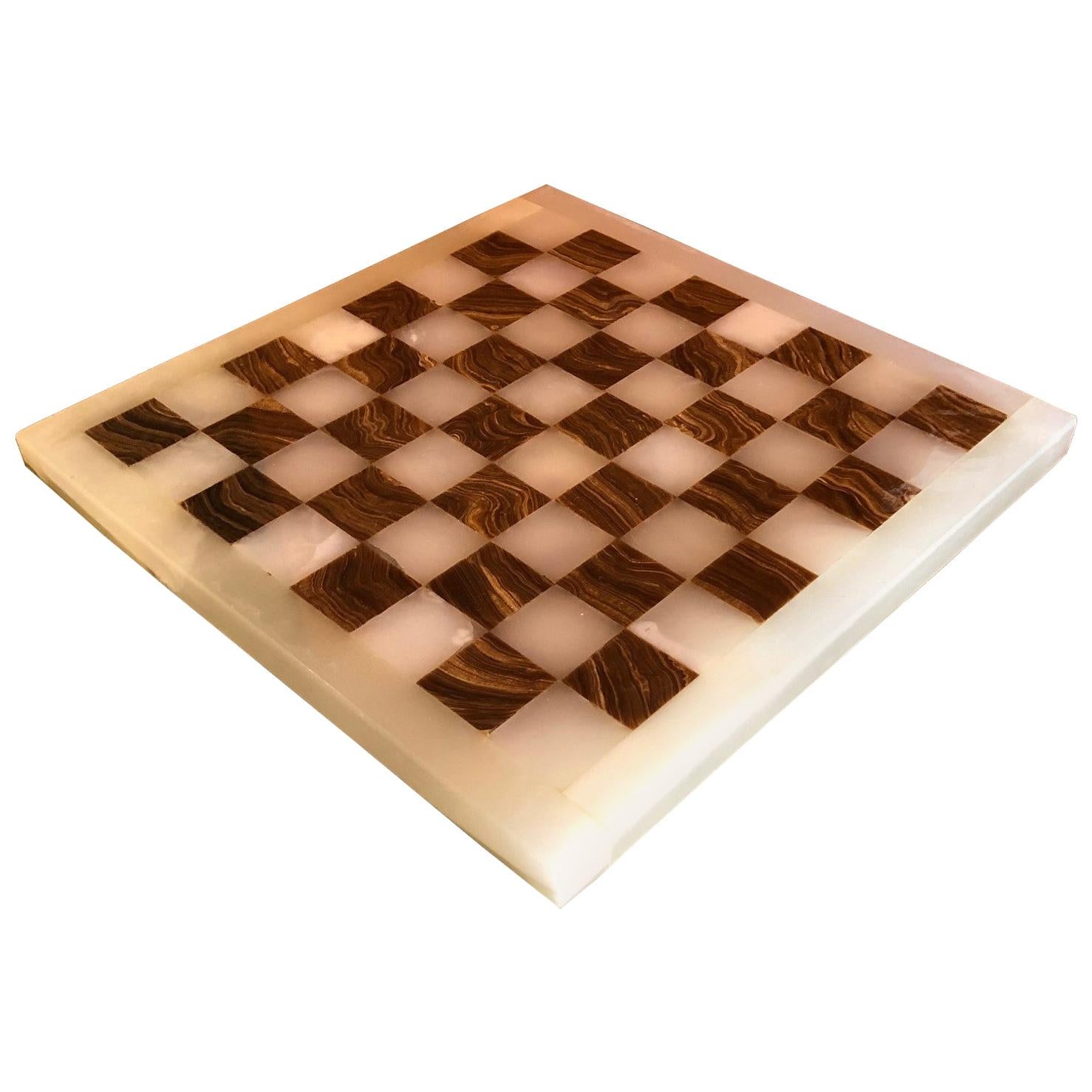 Midcentury Onyx Chess Board
