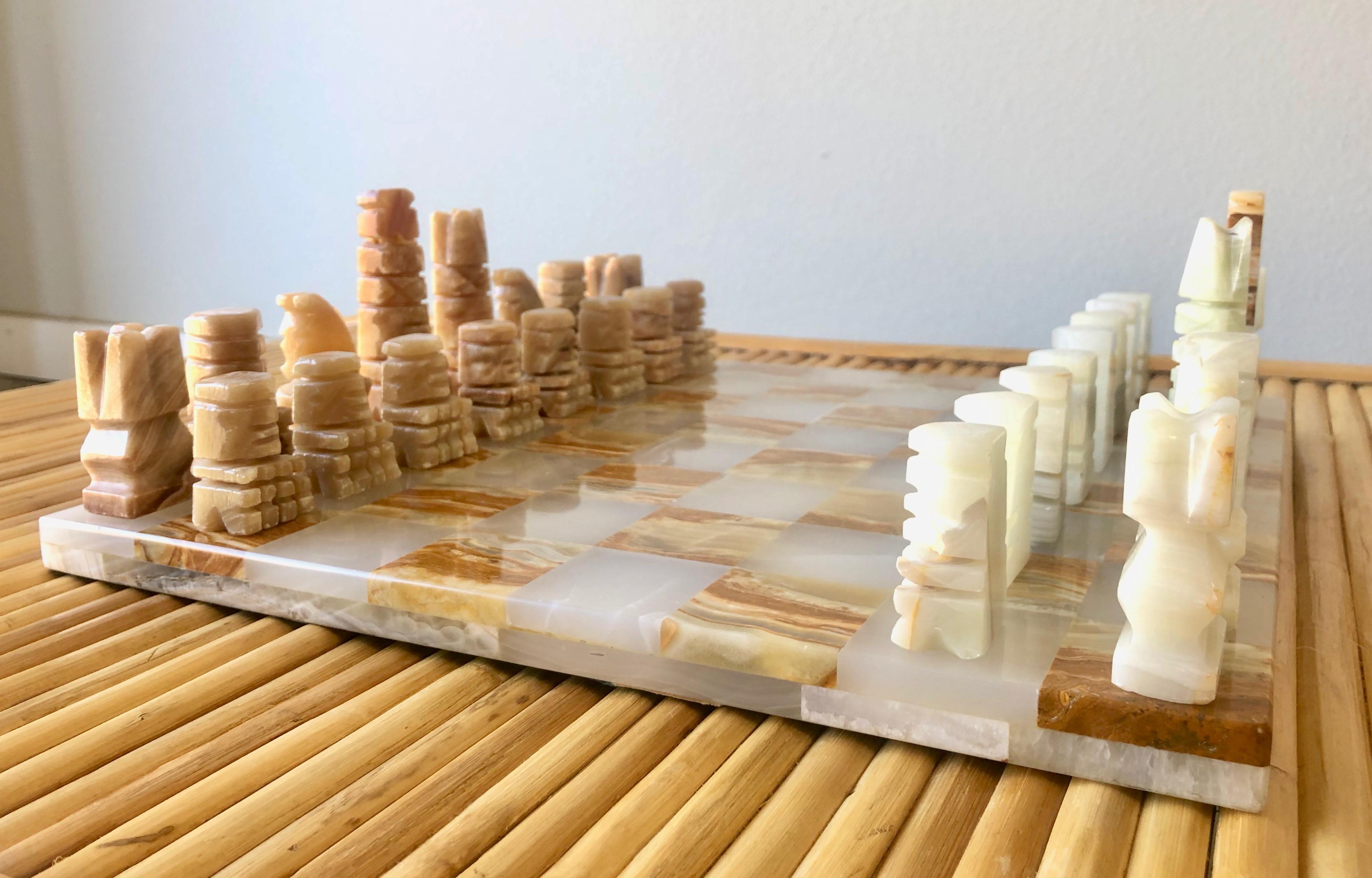 Midcentury Onyx Chess Set 1