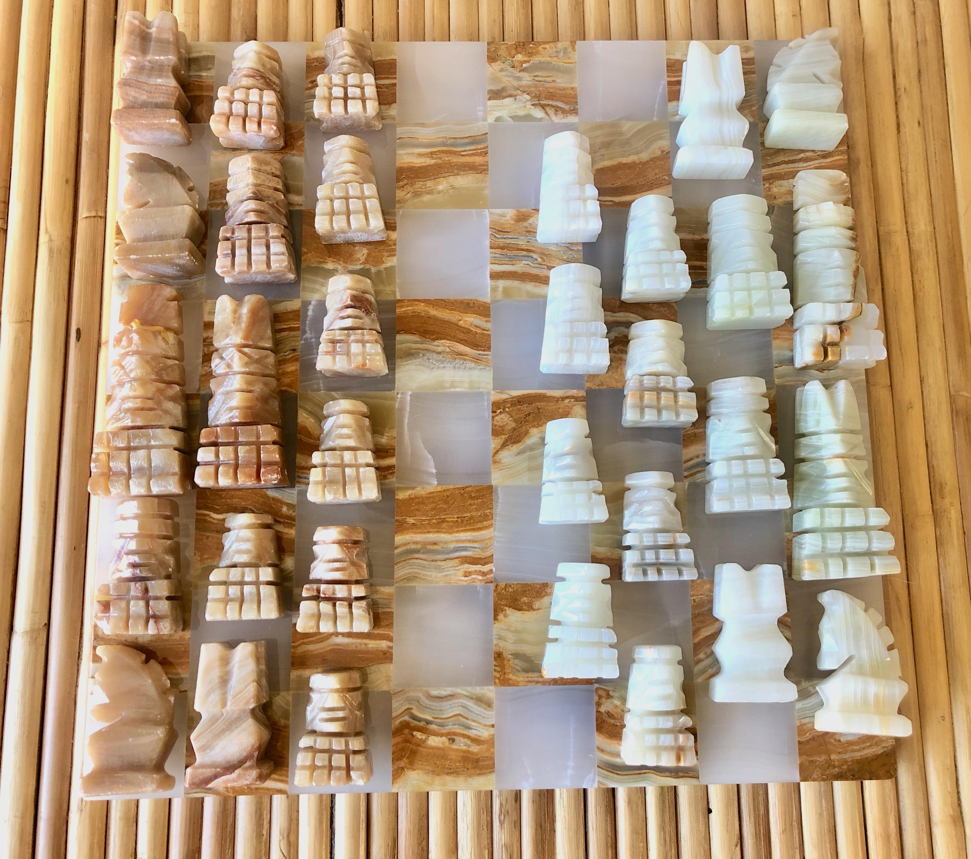 Midcentury Onyx Chess Set 2