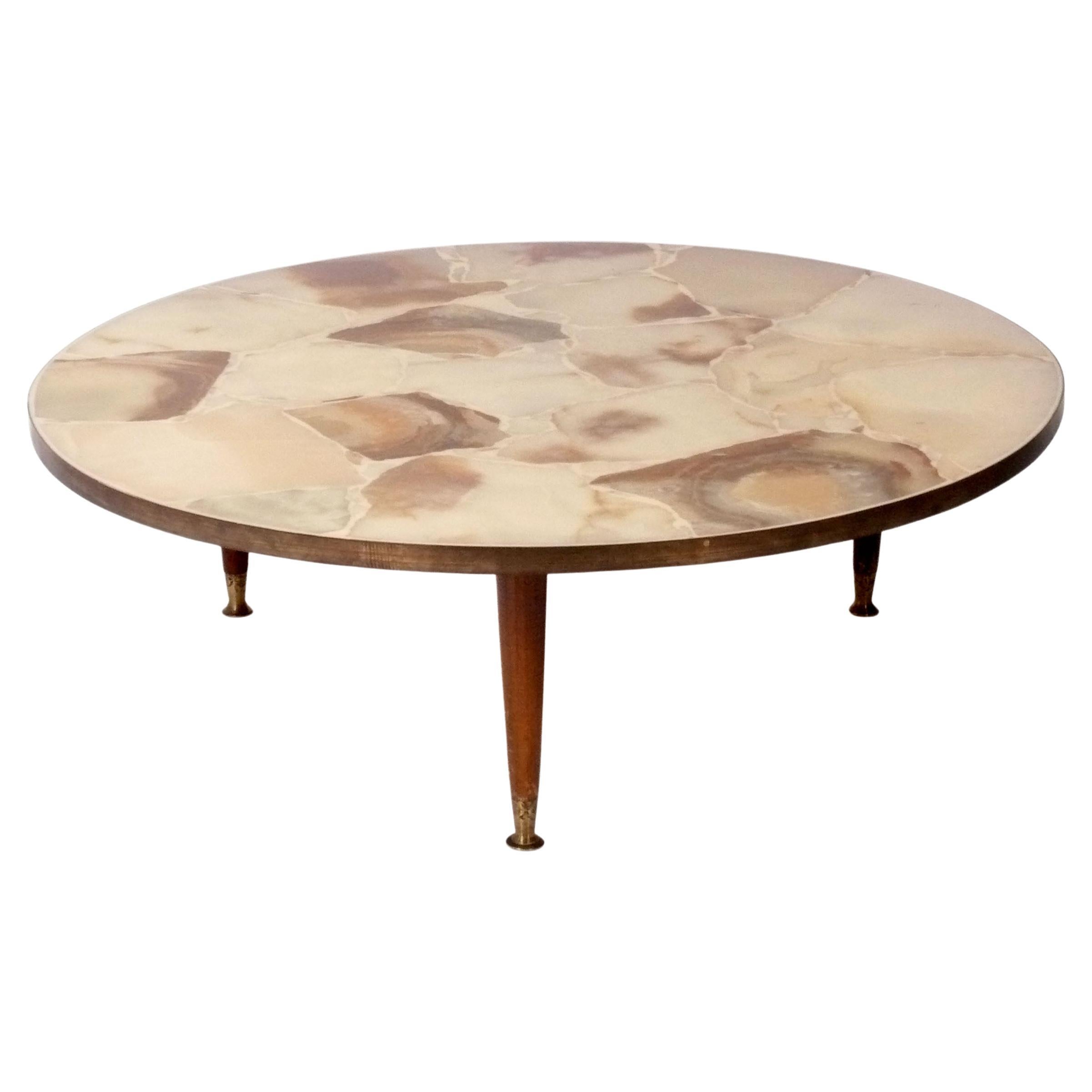 Couchtisch aus Onyx aus der Mitte des Jahrhunderts, Arturo Pani zugeschrieben im Angebot