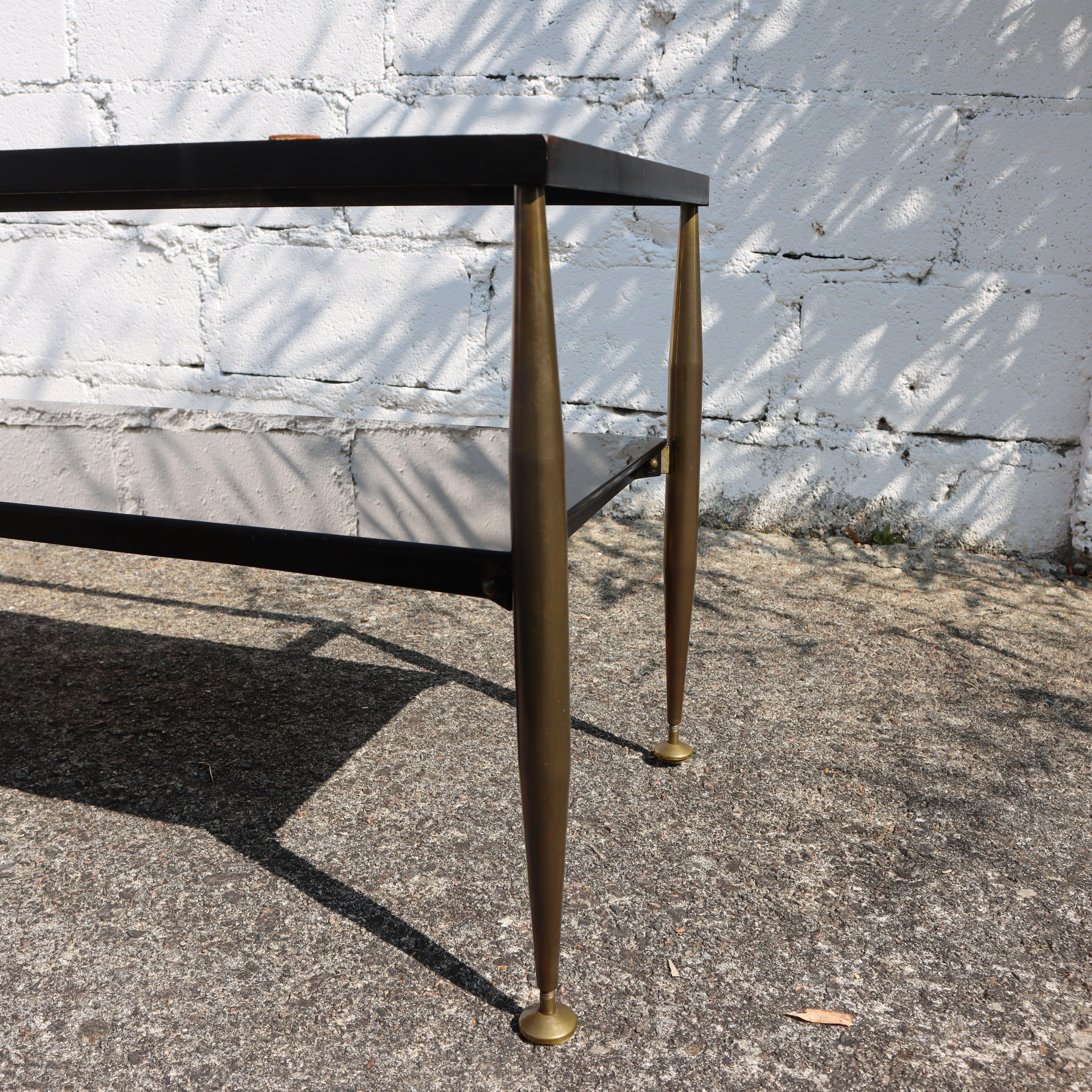 Mid-Century Onyx Marble and Brass Coffee Table-Mirror Compartment-Lounge Table 10
