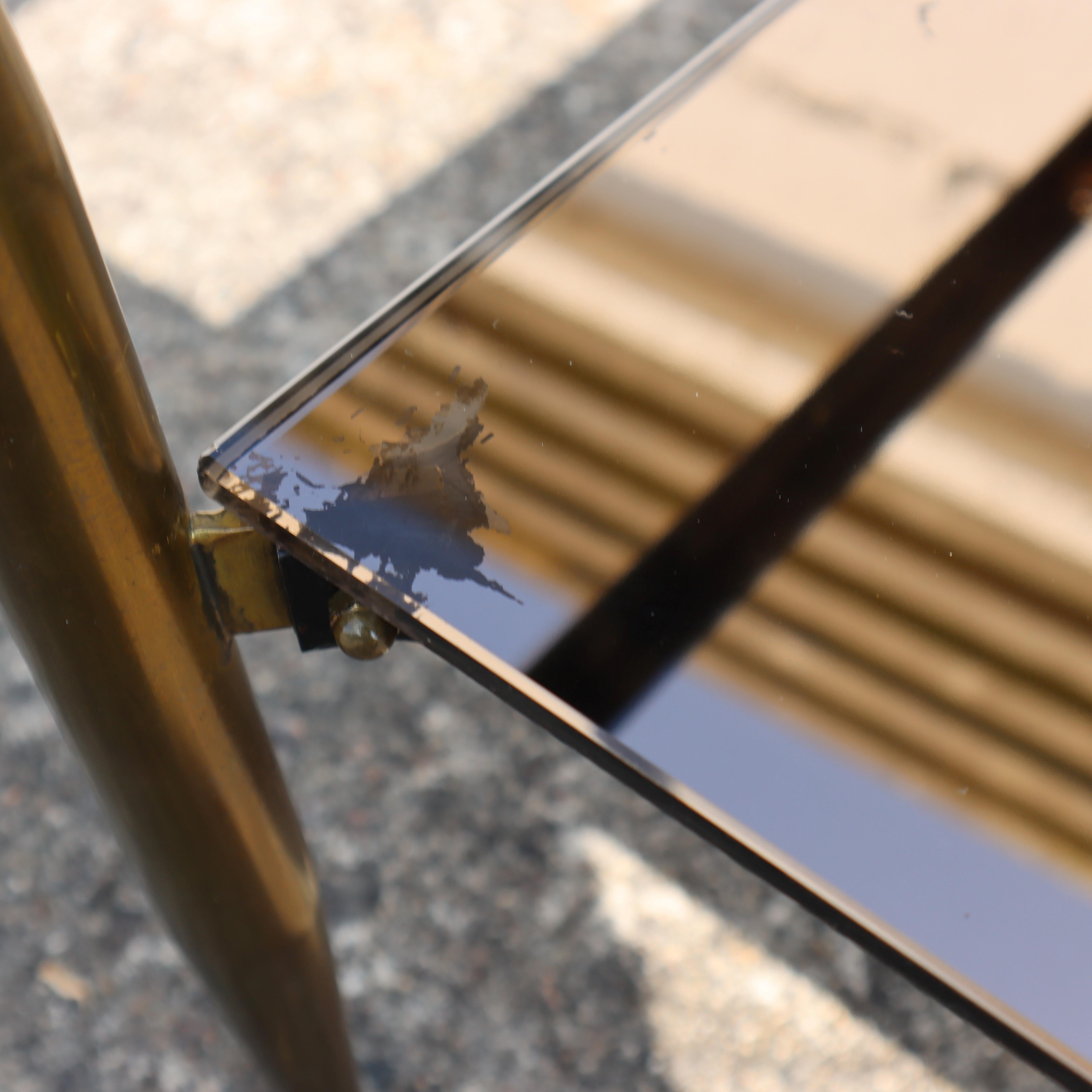 Mid-Century Onyx Marble and Brass Coffee Table-Mirror Compartment-Lounge Table 12