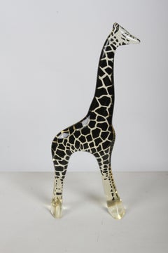 Mid-Century Op-Art Lucite 12" Tall Giraffe Sculpture by Artist Abraham Palatnik
