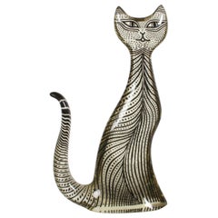 Mid-Century Op-Art Lucite Cat Sculpture by Artist Abraham Palatnik
