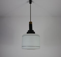 Mid-Century Opal Glass Ceiling Lamp by Stilnovo, Italy, 1960s