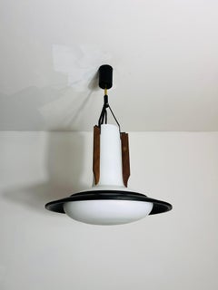 Mid-Century Opal Glass Ceiling Lamp, Italy, 1960s