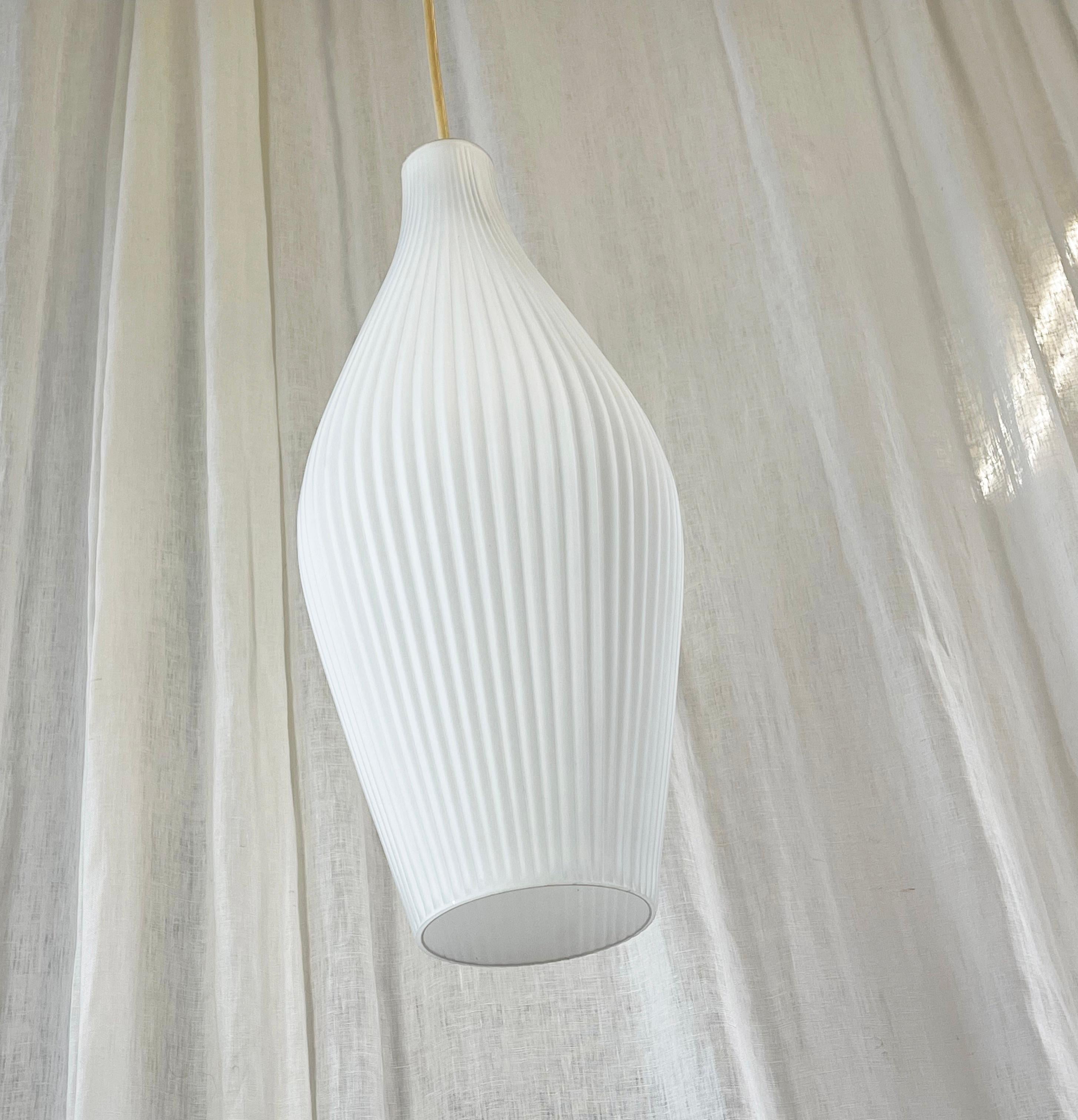 20th Century Mid Century Opal Glass Pendant Lamp 'Granada' by Gangkofner for Peill & Putzler For Sale