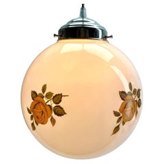 Plafonnier opalin du milieu du siècle, abat-jour en verre de Scailmont, années 1950