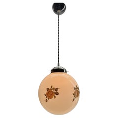 Mid-Century-Deckenleuchte aus Opal, Scailmont-Glasschirm aus Belgien, 1950er Jahre