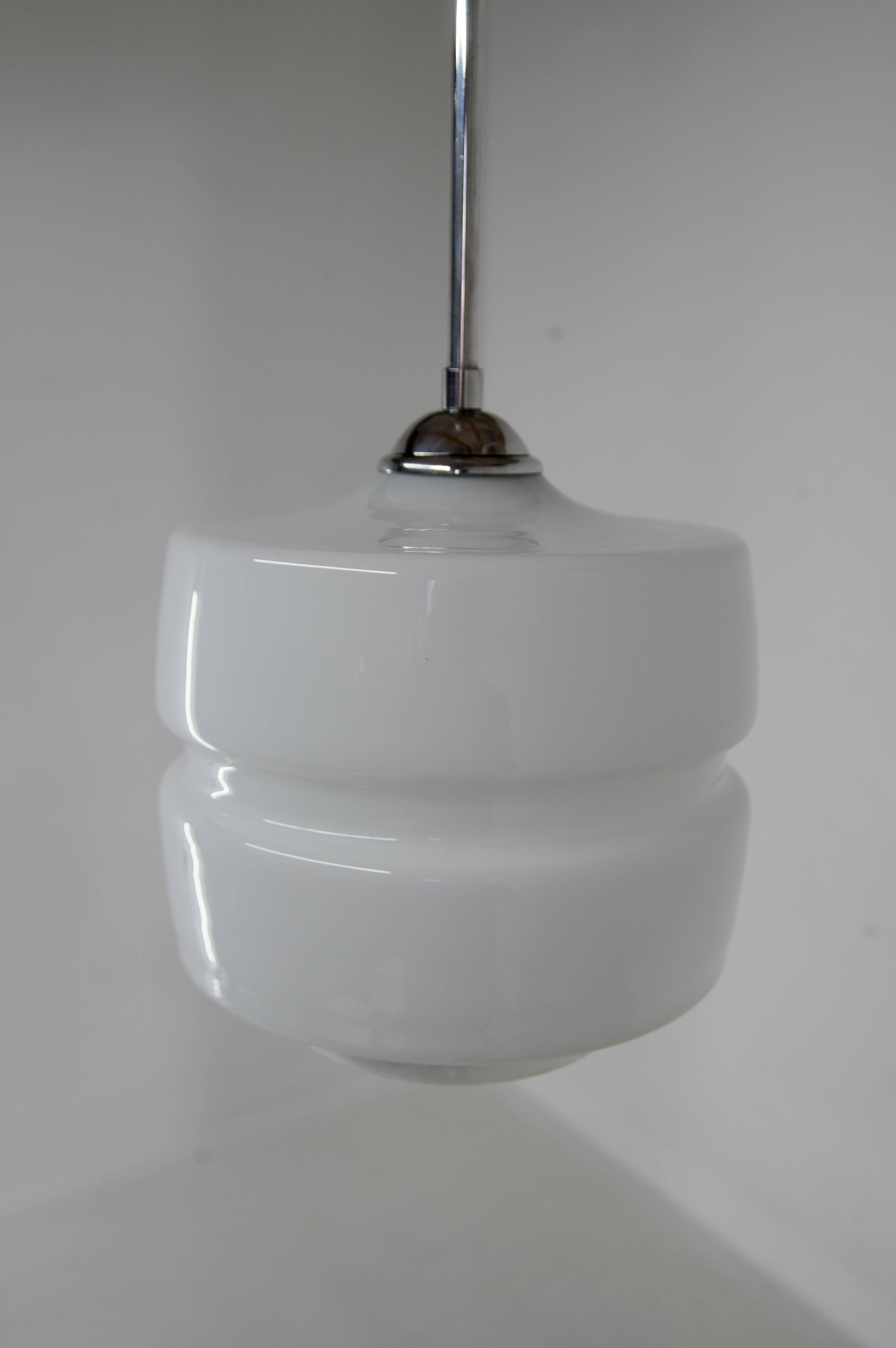 Midcentury Opaline Glass Pendant, 1960s, Two Items Available For Sale 2