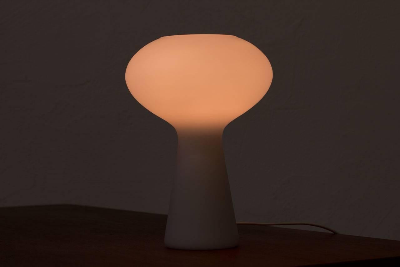 Midcentury Opaline Glass Table Lamp by Uno Westerberg for Böhlmarks, Sweden 1