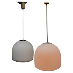 Mid century Opalione glass pendant lights Europe 1960s