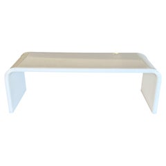 Mid-Century Opaque Thick Lucite Waterfall Bench or Cocktail Table