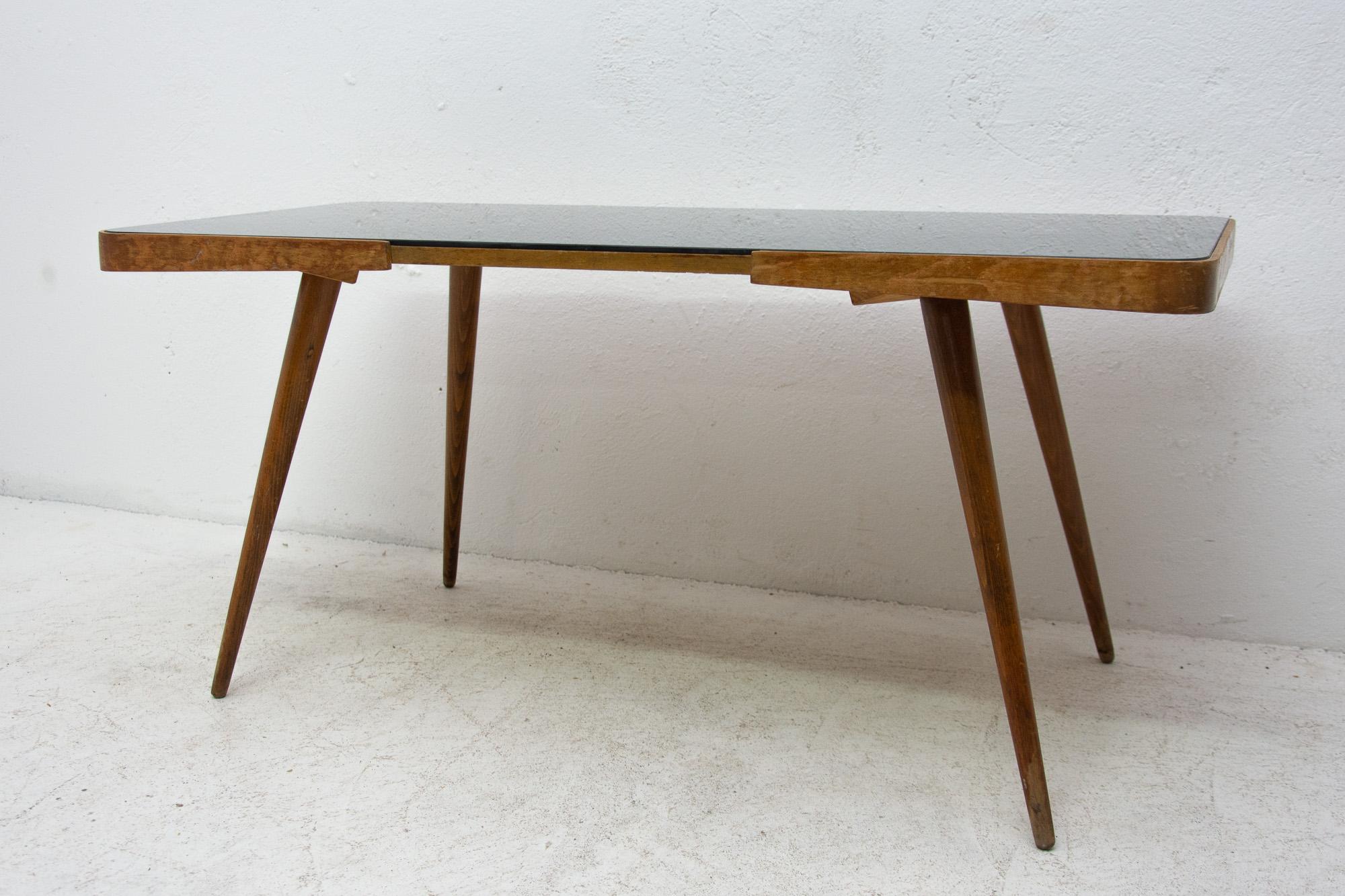 20th Century Midcentury Opaxite Glass Coffee Table, 1960s, Czechoslovakia