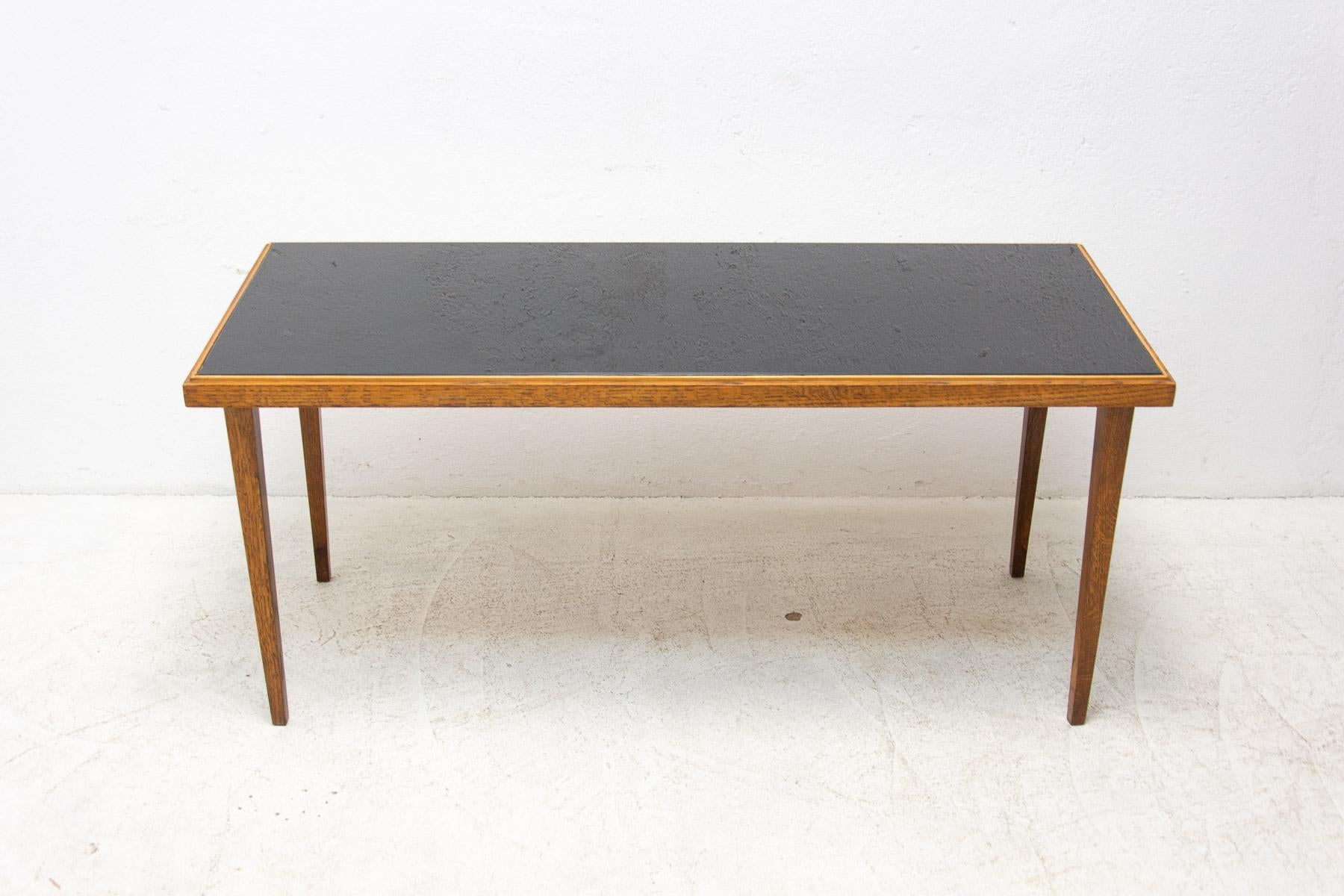 20th Century  Mid century opaxite glass coffee table, 1960´s, Czechoslovakia For Sale