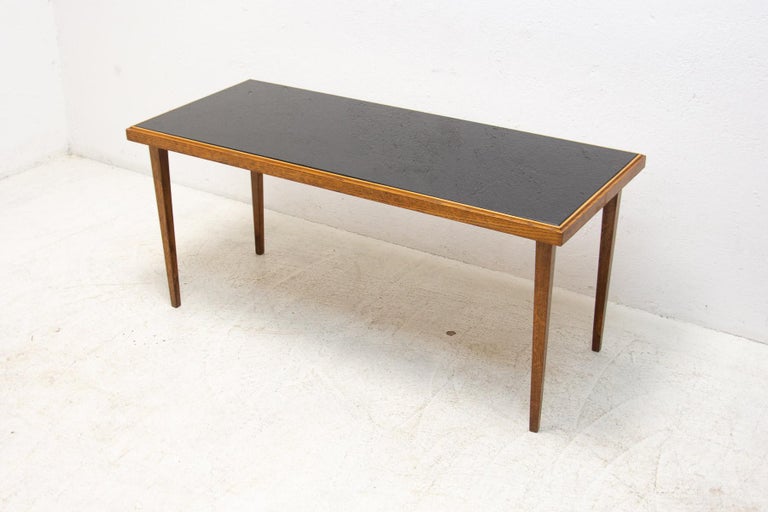 Glass  Mid century opaxite glass coffee table, 1960´s, Czechoslovakia For Sale