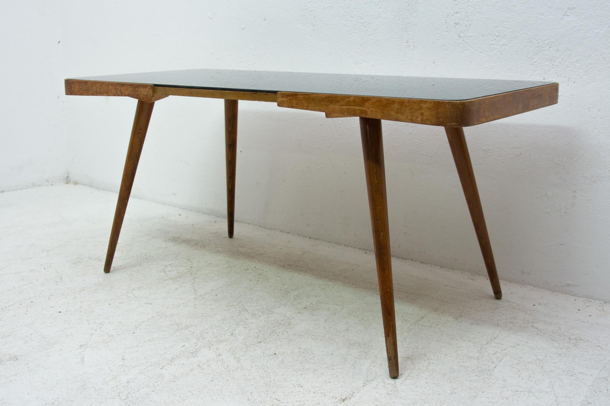 Midcentury Opaxite Glass Coffee Table, 1960s, Czechoslovakia 2